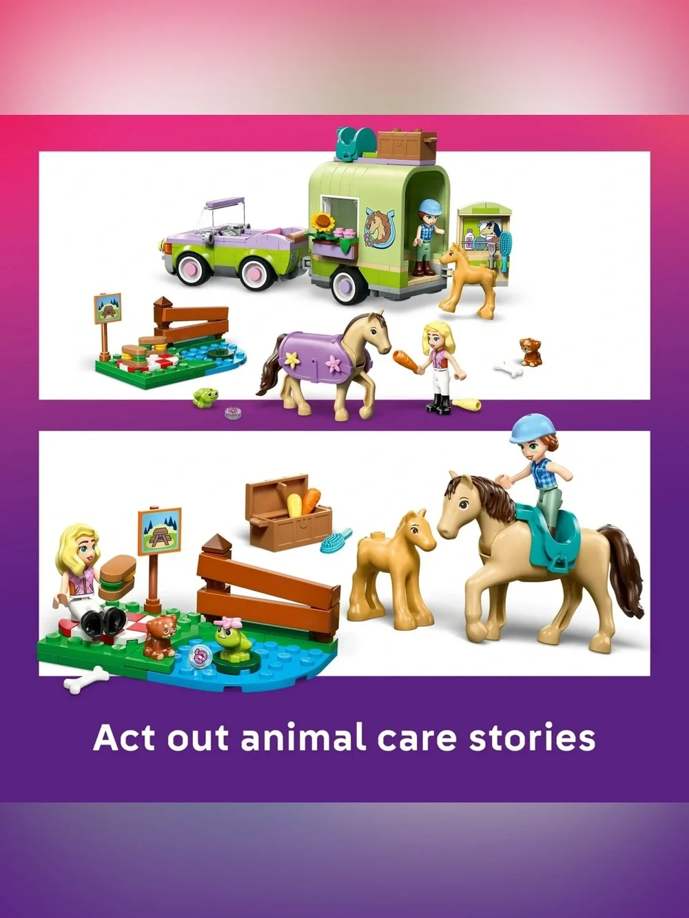 LEGO Friends Horse & Baby Foal Trailer Building Toy for Girls & Boys -